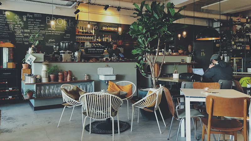 Wi-Fi hotspot at a cafe or restaurant