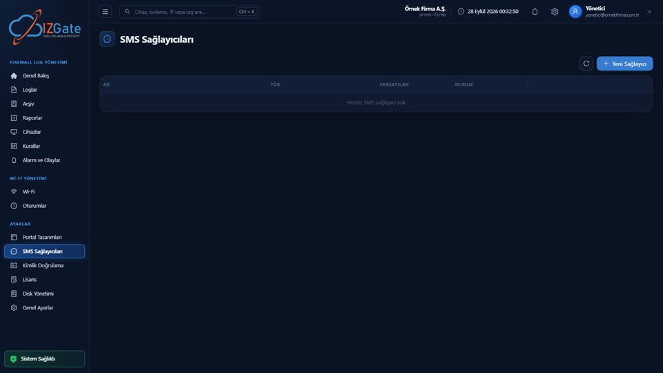 izgate SMS Sağlayıcıları sayfası küçük önizlemesi